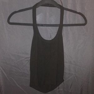 Black open back crop top